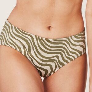Andie Hipster Bikini Bottom Stripe Olive Green Zebra Animal Print Swimsuit Swim